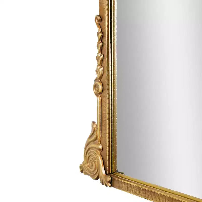 23" x 29.5" Arch Ornate Metal Accent Wall Mirror Antique Gold - Baroque Inspired, No Assembly Required