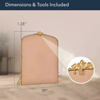 23" x 29.5" Arch Ornate Metal Accent Wall Mirror Antique Gold - Baroque Inspired, No Assembly Required