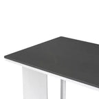 7 Piece Dining Table with 6 Upholstered Dining Chairs, Retro and Rustic, Natural/Gray+White