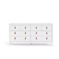 HomeStock 6 in.H Particle Board Horizontal Dressers with 8 - Drawers in White Finish