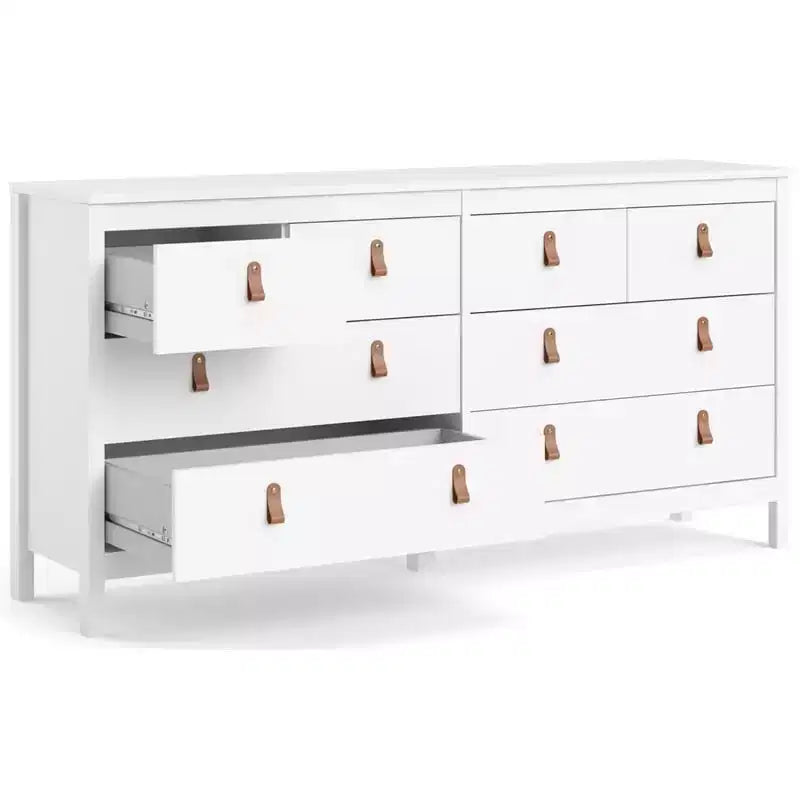 6 in.H Particle Board Horizontal Dressers with 8 Drawers in White Finish