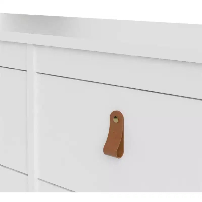 6 in.H Particle Board Horizontal Dressers with 8 Drawers in White Finish