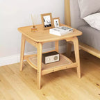 1/2 PCS Bamboo Sofa Side Table with Faux Rattan Storage Shelf Boho End Table Living Room