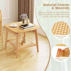 1/2 PCS Bamboo Sofa Side Table with Faux Rattan Storage Shelf Boho End Table Living Room