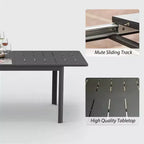 Outdoor Patio Expandable 65-95 Dining Table, Metal Aluminum 6-8 Person Rectangular Table