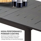 Outdoor Patio Expandable 65-95 Dining Table, Metal Aluminum 6-8 Person Rectangular Table