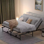 Adjustable Bed Frame Electric Bed Base with Wired Remote, Ergonomic Foot and Head Incline Function, King