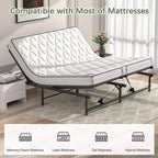 Adjustable Bed Frame Electric Bed Base with Wired Remote, Ergonomic Foot and Head Incline Function, King