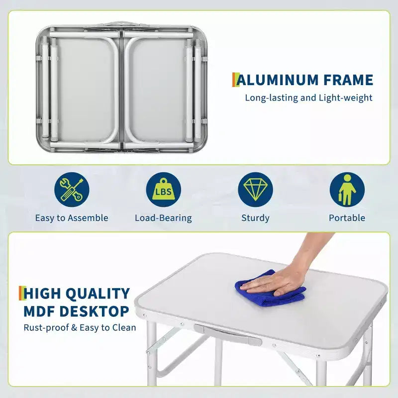 1Pc Aluminum Frame MDF Board Table, Modern Table, Work Desk, Home Office Furniture, Compact Table, Office Table