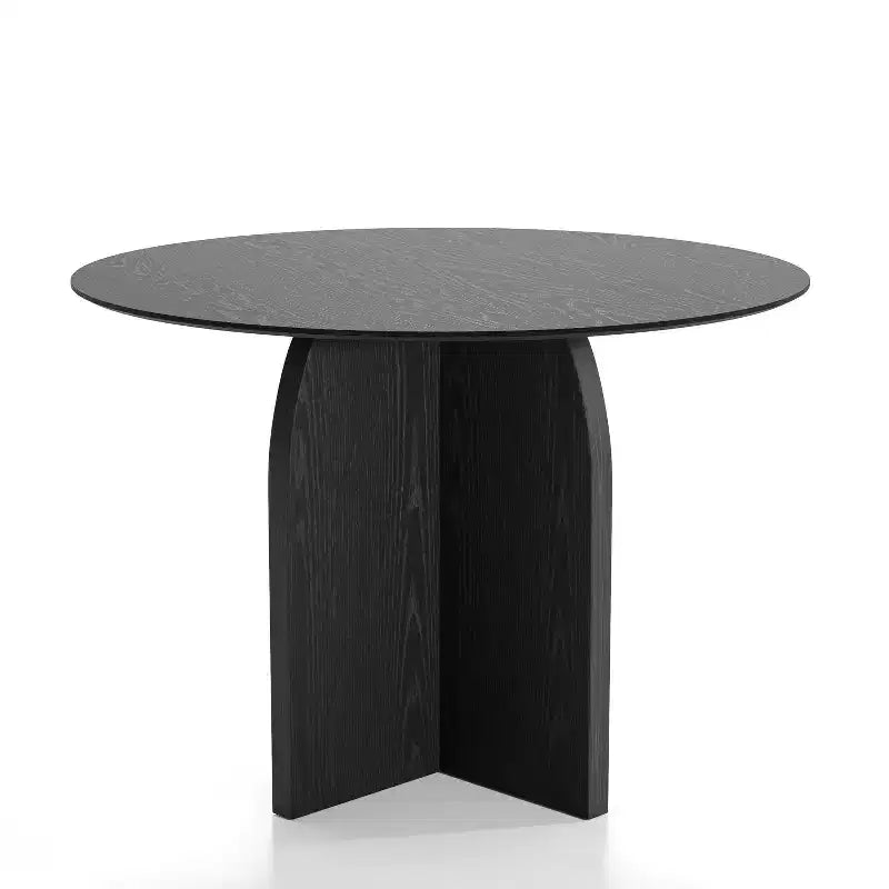 42 x 42 Solid Wood Round Dining Table with Black Finish and Elegant Arched Legs for Modern Dining Rooms & Kitchens