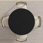 42 x 42 Solid Wood Round Dining Table with Black Finish and Elegant Arched Legs for Modern Dining Rooms & Kitchens