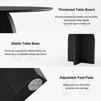 42 x 42 Solid Wood Round Dining Table with Black Finish and Elegant Arched Legs for Modern Dining Rooms & Kitchens