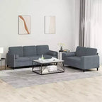 Dark Gray Velvet Sofa Set with Sturdy Plywood & Metal Frame, Comfortable Padding - Includes Two and Three-Seater Sofas