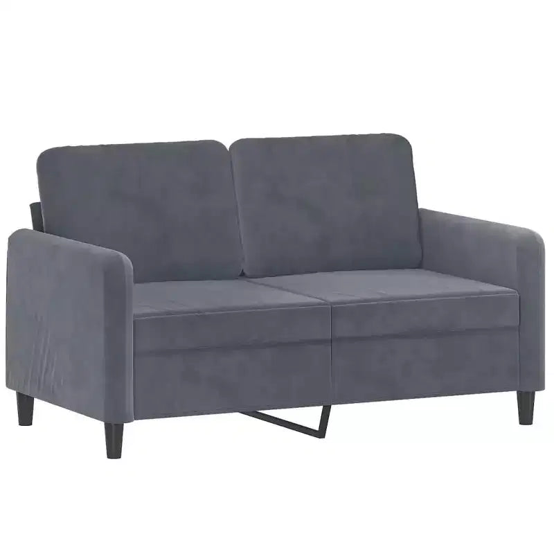 Dark Gray Velvet Sofa Set with Sturdy Plywood & Metal Frame, Comfortable Padding - Includes Two and Three-Seater Sofas