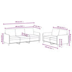Dark Gray Velvet Sofa Set with Sturdy Plywood & Metal Frame, Comfortable Padding - Includes Two and Three-Seater Sofas