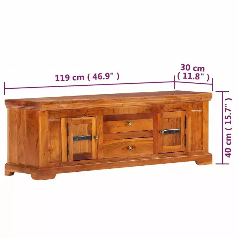 TV Cabinet Honey Solid Acacia wood, Engineered wood Medium