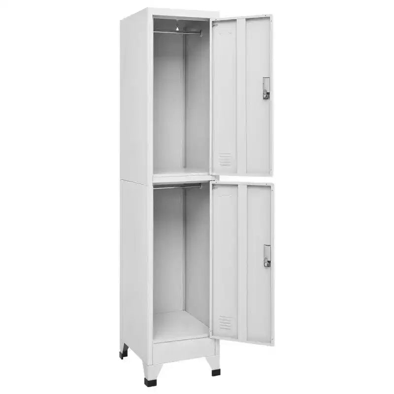 Locker Grey Steel Large Locker Cabinet Rectangular Industrial - Gray With 2 Lockers