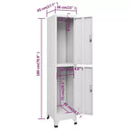 Locker Grey Steel Large Locker Cabinet Rectangular Industrial - Gray With 2 Lockers