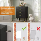 4-Drawer Dresser with Gold Metal Handles, Fluted Chest of Drawers for Bedroom, Living Room and Entryway