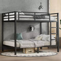 Metal Full over Full Bunk Bed for Teens and Adults Space-Saving and No Box Spring Needed Black