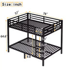 Metal Full over Full Bunk Bed for Teens and Adults Space-Saving and No Box Spring Needed Black
