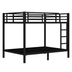 Metal Full over Full Bunk Bed for Teens and Adults Space-Saving and No Box Spring Needed Black