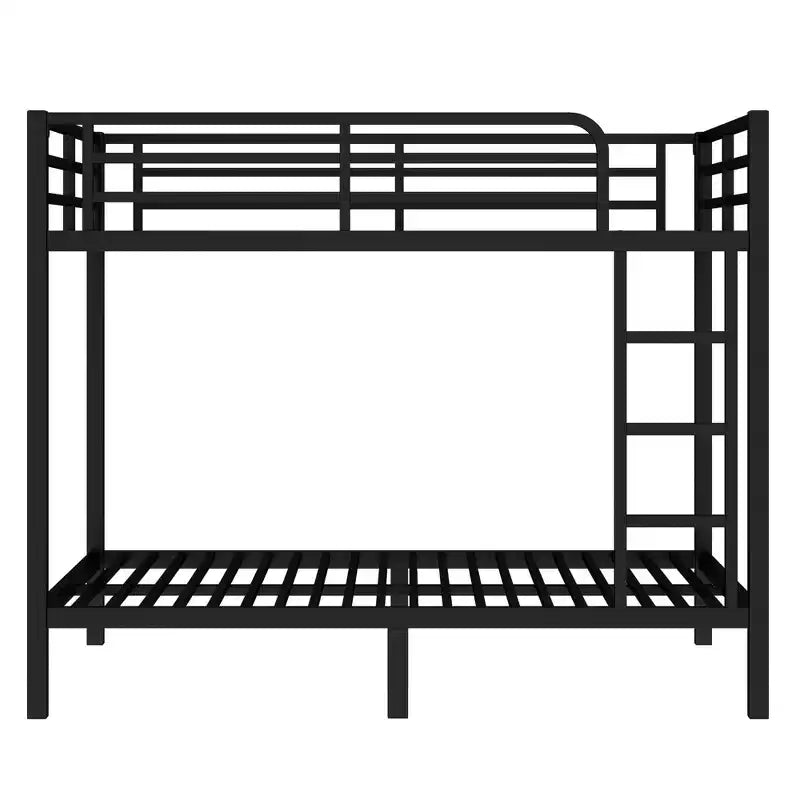 Metal Full over Full Bunk Bed for Teens and Adults Space-Saving and No Box Spring Needed Black