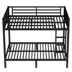 Metal Full over Full Bunk Bed for Teens and Adults Space-Saving and No Box Spring Needed Black