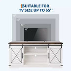 Farmhouse TV Stand and Entertainment Center for TV Up to 65 Inches with Sliding Barn Doors and Adjustable Shelf, for Living Room, Bedroom