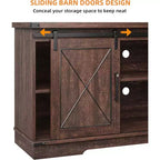 Farmhouse TV Stand and Entertainment Center for TV Up to 65 Inches with Sliding Barn Doors and Adjustable Shelf, for Living Room, Bedroom