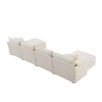 6-Piece Chenille U-Shaped Modular Sectional Sofa with Dual Ottomans and Double-Layer Cushions
