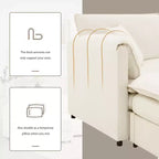 6-Piece Chenille U-Shaped Modular Sectional Sofa with Dual Ottomans and Double-Layer Cushions