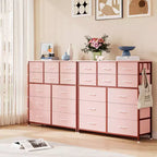 12 Drawers Dresser with Side Pocket,Steel Frame,Wood Top for Bedroom, Kids Room,Closet, Entryway