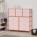 12 Drawers Dresser with Side Pocket,Steel Frame,Wood Top for Bedroom, Kids Room,Closet, Entryway