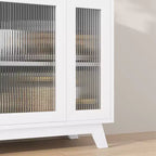 36 Buffet Sideboard Cabinet with Fluted Glass Door, Adjustable Shelf, Modern Coffee Bar Storage for Kitchen Dining Room