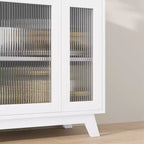 36 Buffet Sideboard Cabinet with Fluted Glass Door, Adjustable Shelf, Modern Coffee Bar Storage for Kitchen Dining Room
