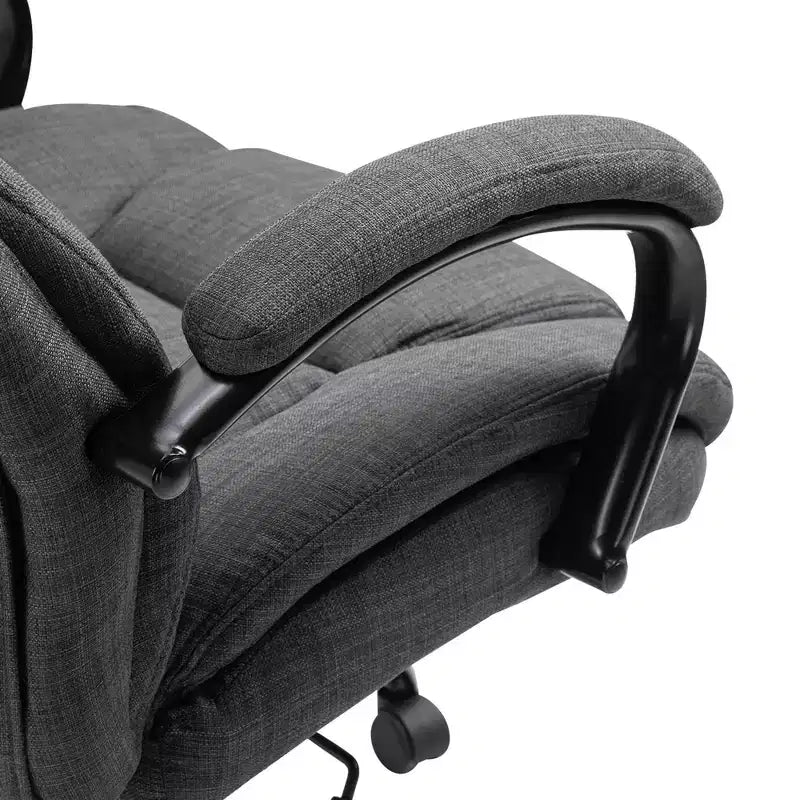 Extra Wide Comfy Chair with Adjustable Height, Ergonomic Office Chair with Padding Armrest, Criss Cross Chair for Home, Office