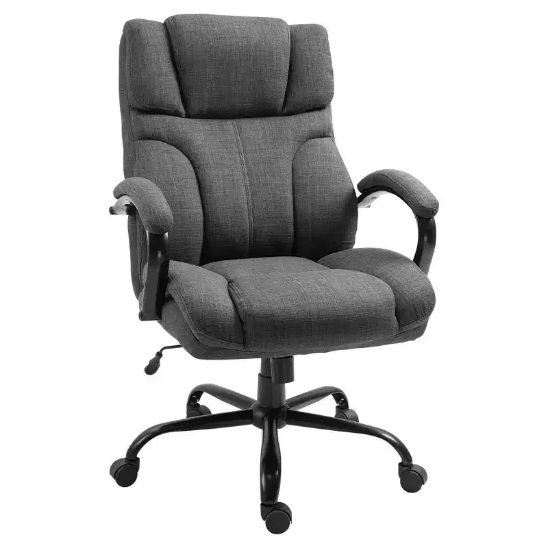 Extra Wide Comfy Chair with Adjustable Height, Ergonomic Office Chair with Padding Armrest, Criss Cross Chair for Home, Office