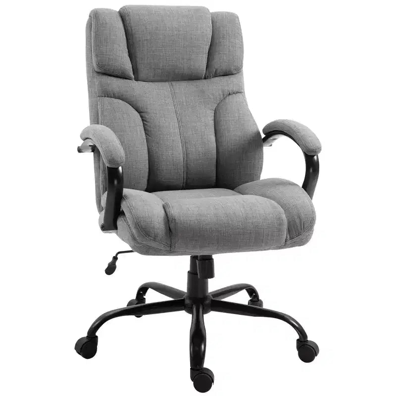 Extra Wide Comfy Chair with Adjustable Height, Ergonomic Office Chair with Padding Armrest, Criss Cross Chair for Home, Office