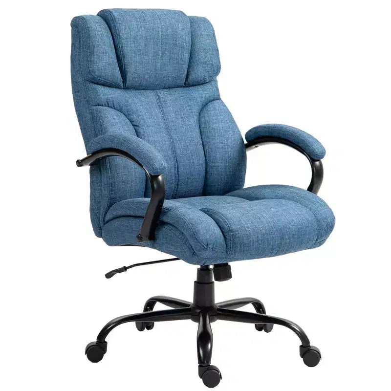 Extra Wide Comfy Chair with Adjustable Height, Ergonomic Office Chair with Padding Armrest, Criss Cross Chair for Home, Office