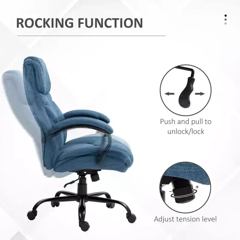 Extra Wide Comfy Chair with Adjustable Height, Ergonomic Office Chair with Padding Armrest, Criss Cross Chair for Home, Office