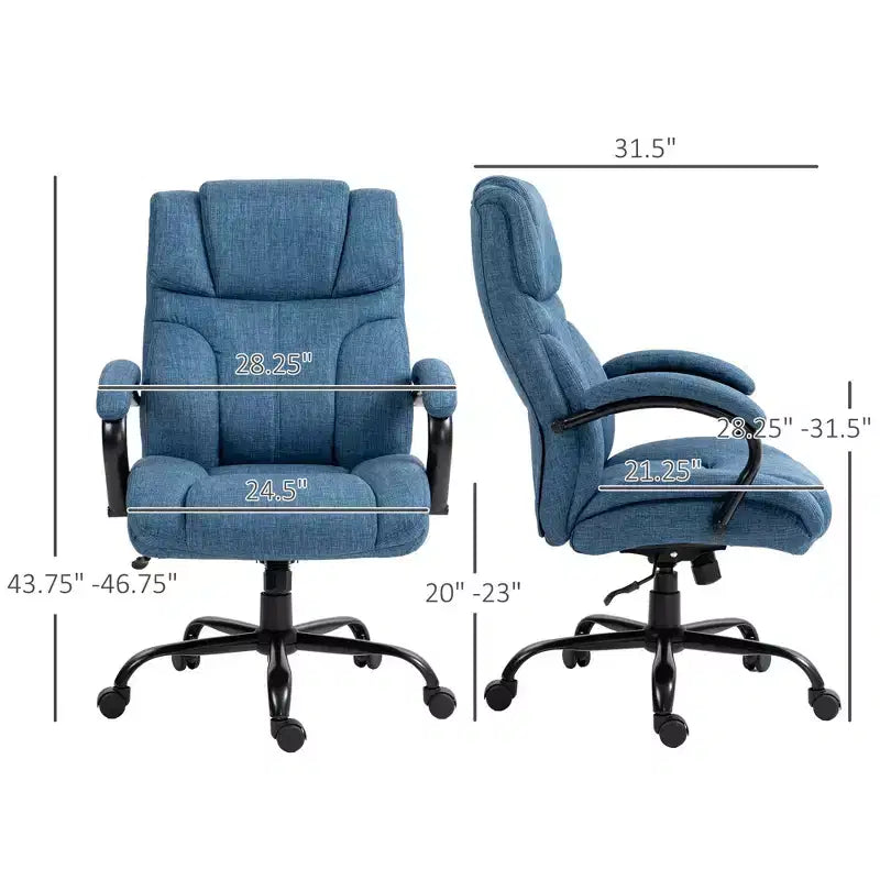 Extra Wide Comfy Chair with Adjustable Height, Ergonomic Office Chair with Padding Armrest, Criss Cross Chair for Home, Office