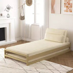 82.67 Inch Modern Convertible Sofa Bed with Solid Wood Frame and Removable Covers