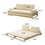 82.67 Inch Modern Convertible Sofa Bed with Solid Wood Frame and Removable Covers