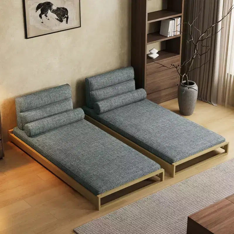 82.67 Inch Modern Convertible Sofa Bed with Solid Wood Frame and Removable Covers