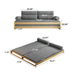 82.67 Inch Modern Convertible Sofa Bed with Solid Wood Frame and Removable Covers