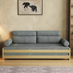 82.67 Inch Modern Convertible Sofa Bed with Solid Wood Frame and Removable Covers