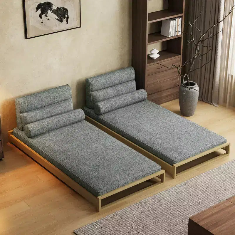 82.67 Inch Modern Convertible Sofa Bed with Solid Wood Frame and Removable Covers