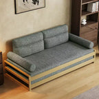 82.67 Inch Modern Convertible Sofa Bed with Solid Wood Frame and Removable Covers