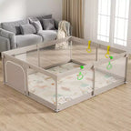 Baby Playpen with Mat 59 x71 In Playpen for Babies and Toddlers, Indoor & Outdoor Activity Center, Safety Baby Fence